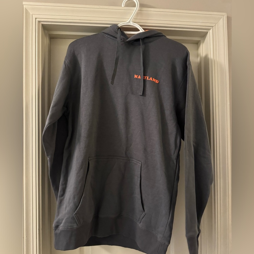 Gray Hoodie with Orange Text